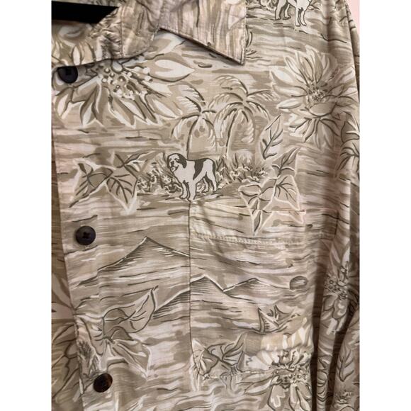 Big Dog Men's Hawaiian Print Button Up Shirt Vintage XL - Picture 2 of 7